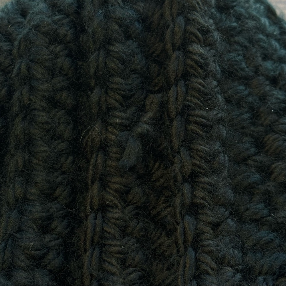 Chunky Black Hand Crocheted Beanie - Picture 5 of 5